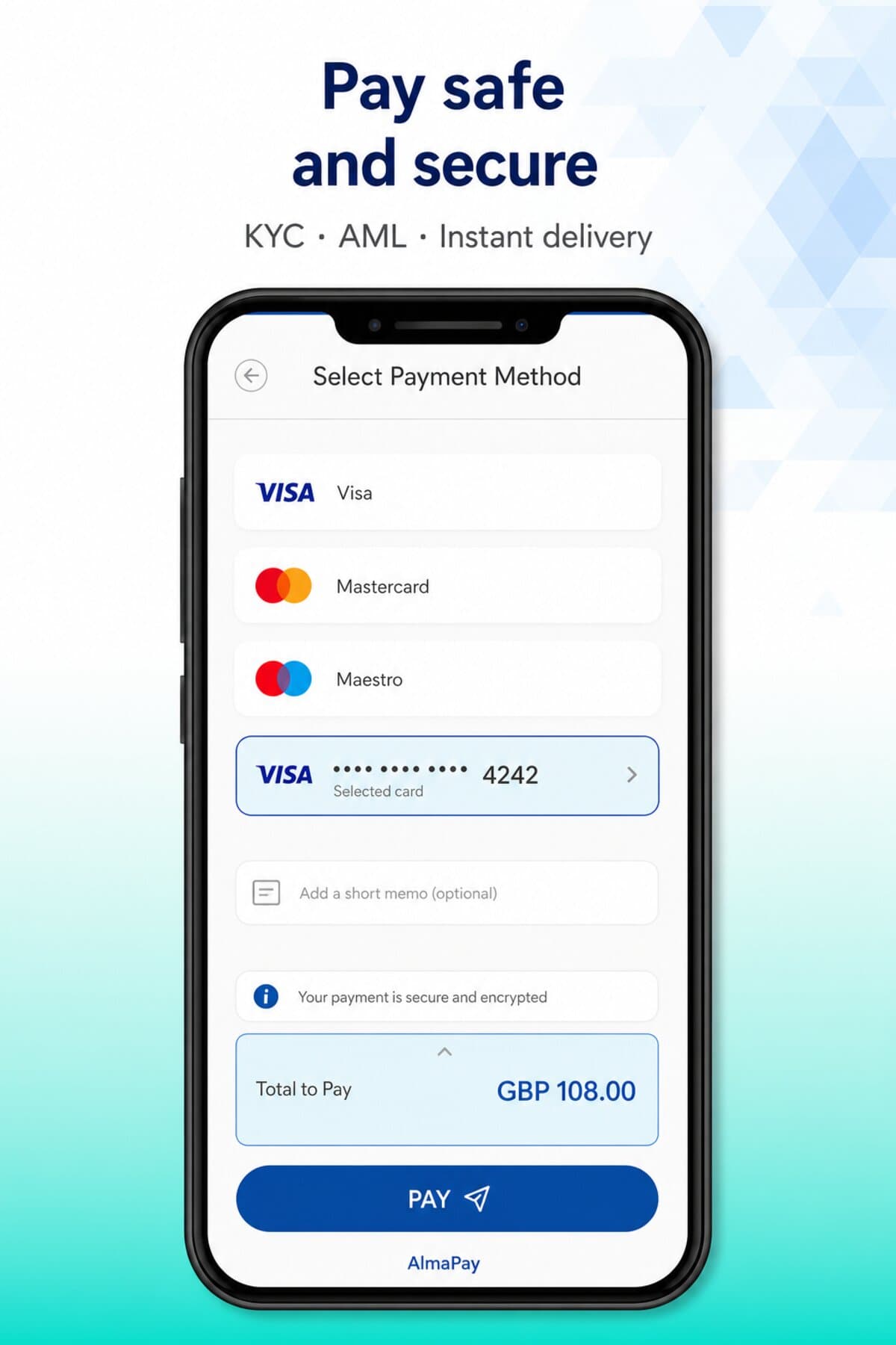 AlmaPay Backend app screen